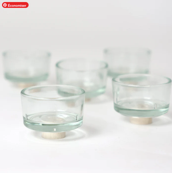 Grimm's Bougeoirs en verre pour couronne de célébration - Lot de 5
