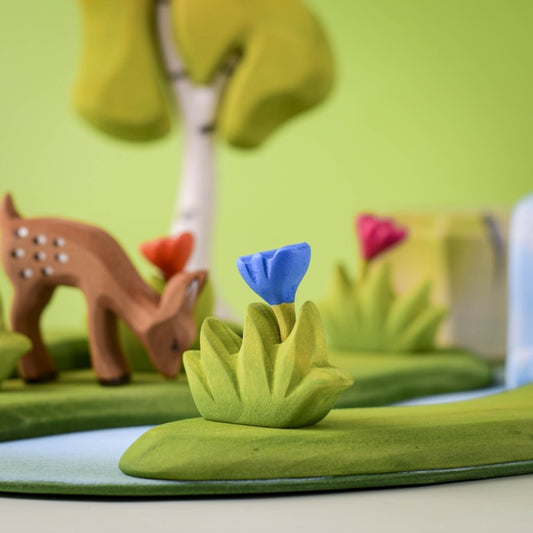 Bumbu Toys Petite herbe avec fleur Jaune en bois