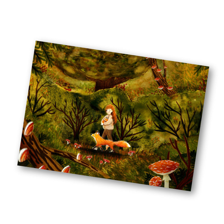 Carte postale Woodland Hike - Illustratrice E. Bennink