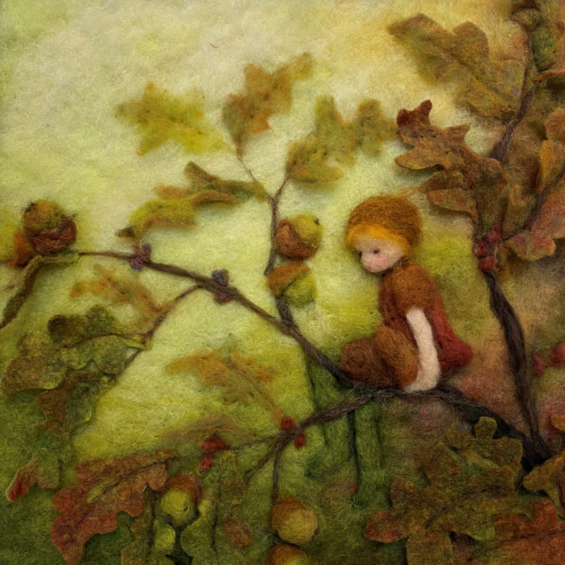 Carte à insérer pour Lampe Au fil des Saisons - Illustratrice A. Galland - High in the Oak tree