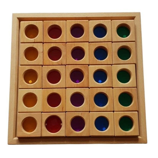 Set de 25 fenêtres translucides colorées Bauspiel