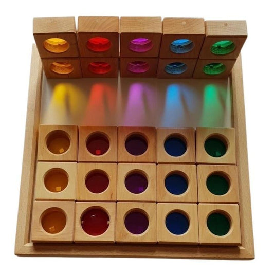 Set de 25 fenêtres translucides colorées Bauspiel