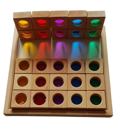 Set de 25 fenêtres translucides colorées Bauspiel