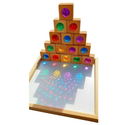 Set de 25 fenêtres translucides colorées Bauspiel