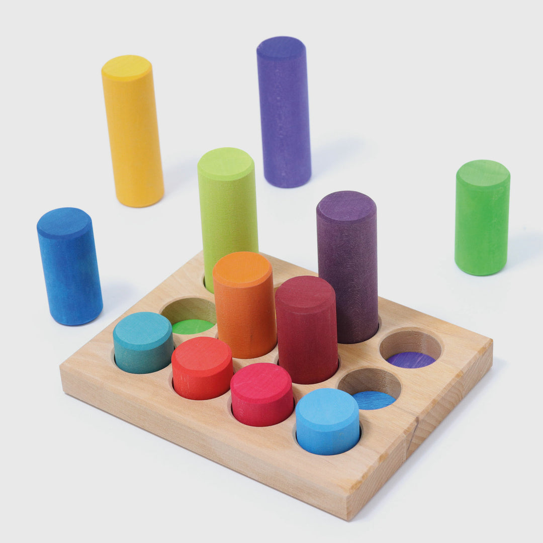 Tableau de tri et cylindres de construction Arc-en-ciel Grimm's