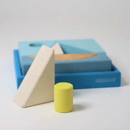 Jeu de construction puzzle Bateau bleu Grimm's