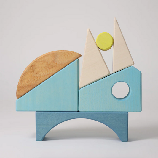 Jeu de construction puzzle Bateau bleu Grimm's