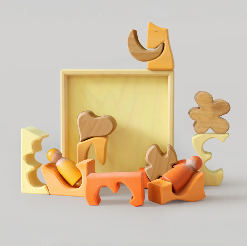 Jeu de construction puzzle Formes jaunes Grimm's