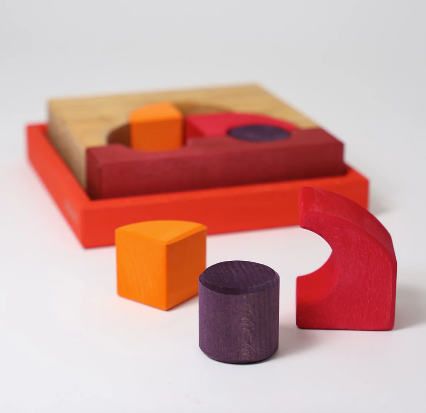 Jeu de construction puzzle voiture rouge Grimm's