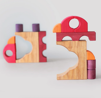 Jeu de construction puzzle voiture rouge Grimm's