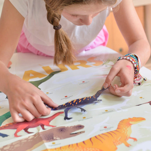Poster géant + 32 stickers Dinosaures Poppik