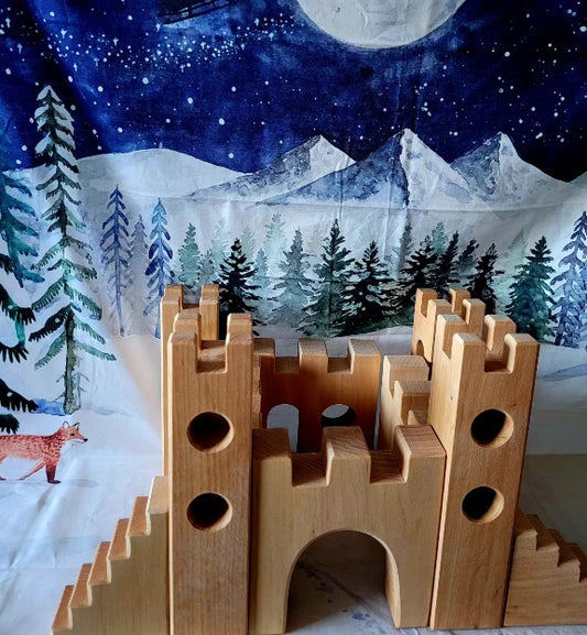 Château de chevalier en bois - 10 pièces Bauspiel