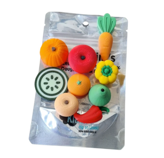 Kiddi Magic Mini's Loose parts jeu sensoriel fruits et légumes -Lot de 9