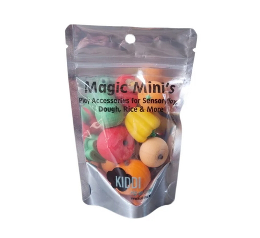 Kiddi Magic Mini's Loose parts jeu sensoriel fruits et légumes -Lot de 9
