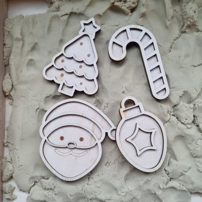 Kiddi Supports sensoriels à remplir en bois - Noël
