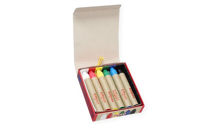 Kitpas Crayons de cire  - Lot de 6 couleurs multisurfaces et vitres