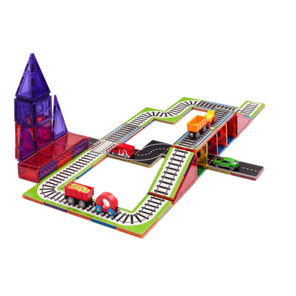 Learn & Grow Toys Toppers - Voie ferrée Train - 36 pièces Magnétiques