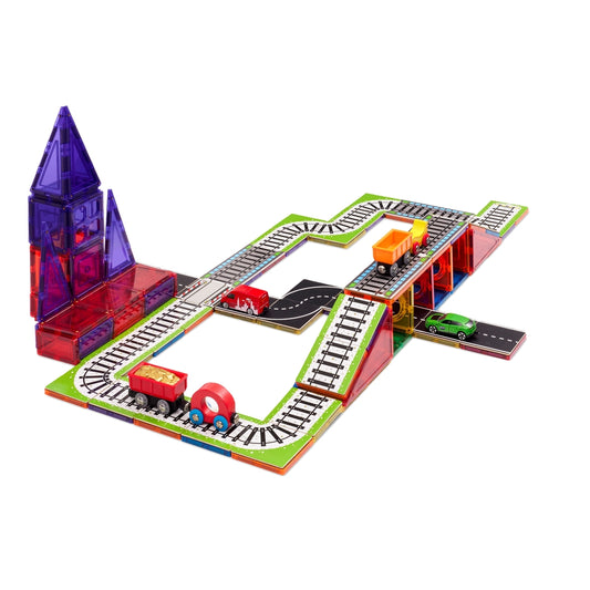 Learn & Grow Toys Toppers - Voie ferrée Train - 36 pièces Magnétiques