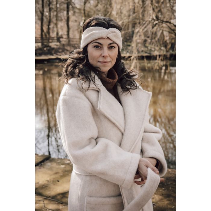 Alwero Bandeau de cheveux en laine Loop - Beige