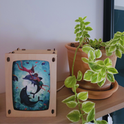 Lampe en bois pour Carte Postale