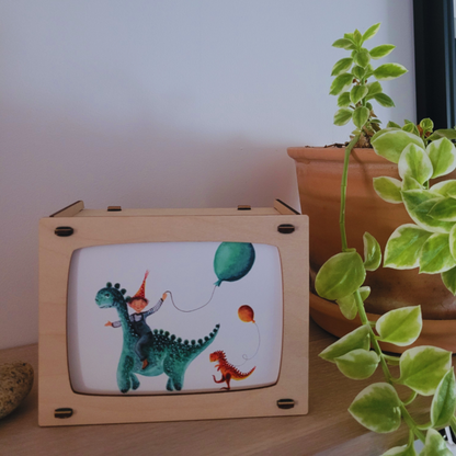 Lampe en bois pour Carte Postale