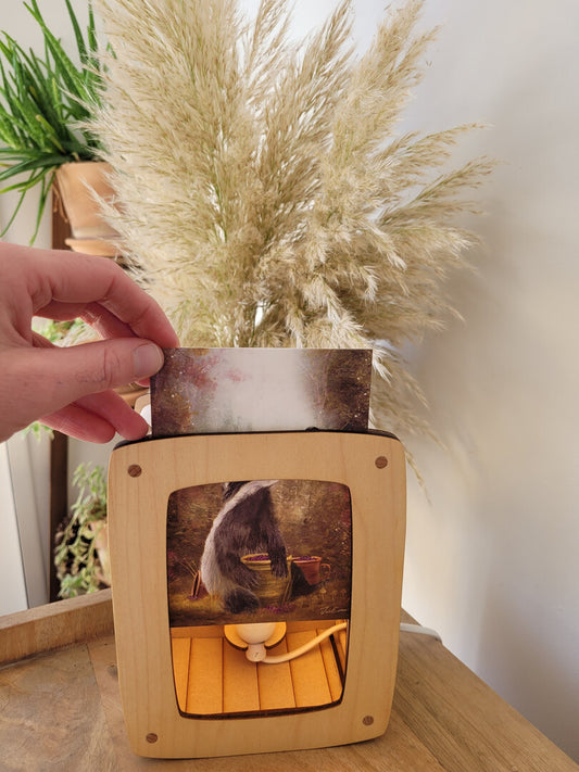 Lampe en bois pour Carte Postale - Bois d'érable