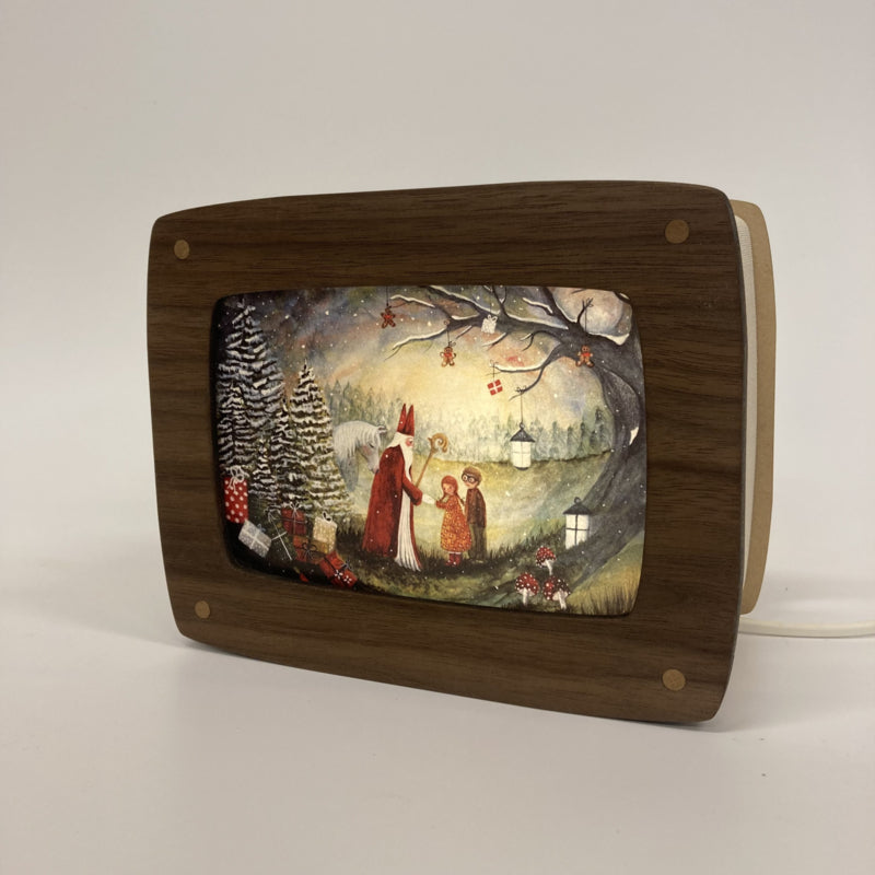 Lampe en bois Carte Postale - Bois de noyer Het Houtlokael