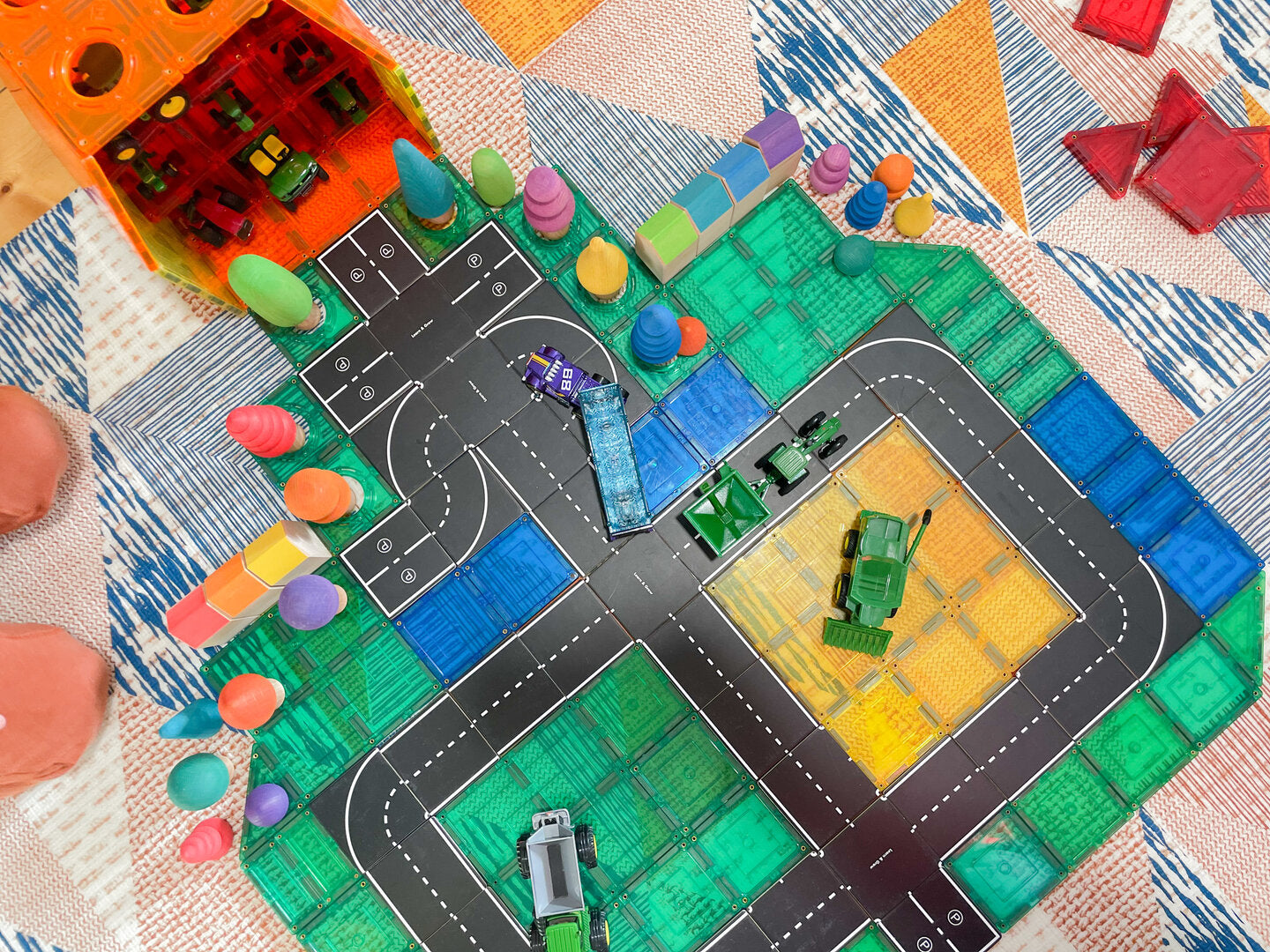 Learn & Grow Toys Toppers - La route - 40 pièces Magnétiques