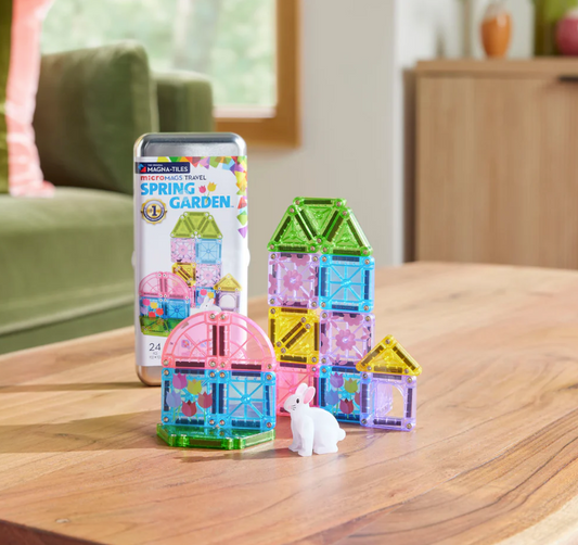 Magna Tiles Jeu magnétique Spring Garden - Set de voyage Lot de 24