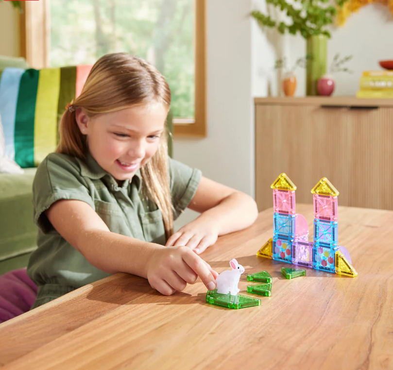 Magna Tiles Jeu magnétique Spring Garden - Set de voyage Lot de 24