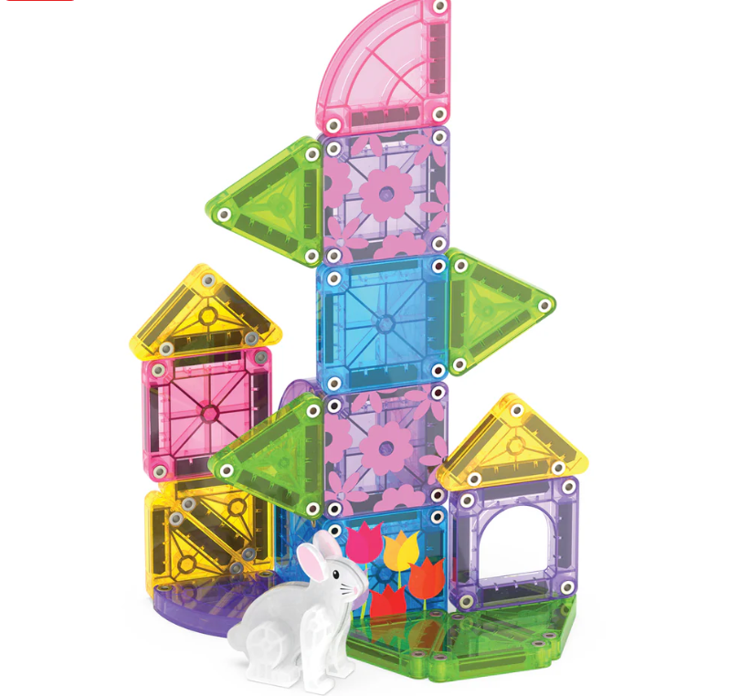 Magna Tiles Jeu magnétique Spring Garden - Set de voyage Lot de 24