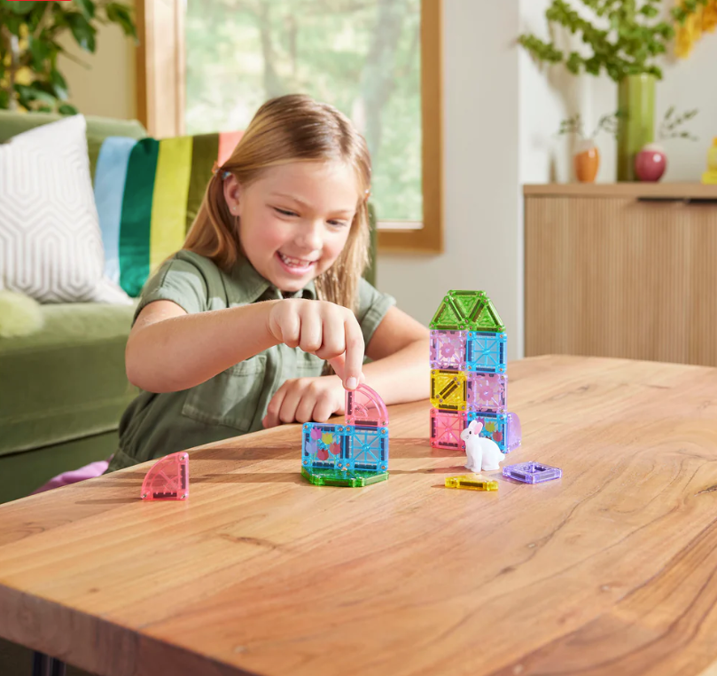 Magna Tiles Jeu magnétique Spring Garden - Set de voyage Lot de 24