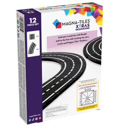 Magna Tiles Jeu magnétique Xtras Route - Lot de 12