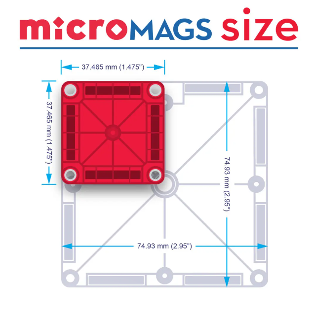 Magna-Tiles Micromags Jeu magnétique Combi Set de 46 pièces