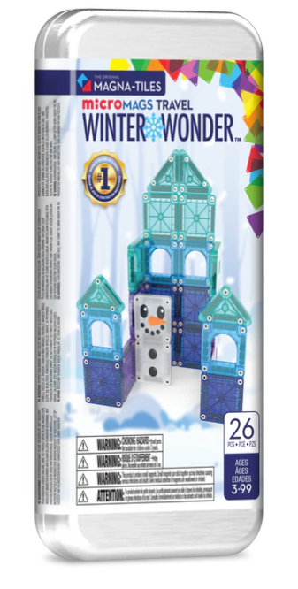 MagnaTiles MicroMags Jeu magnétique Winter Wonder Set de voyage - Lot de 26
