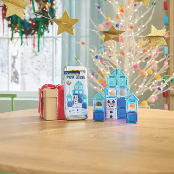 MagnaTiles MicroMags Jeu magnétique Winter Wonder Set de voyage - Lot de 26