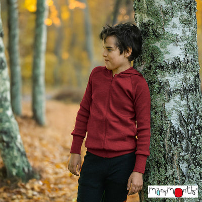 Gilet à capuche zippé en laine ManyMonths - coloris 2025