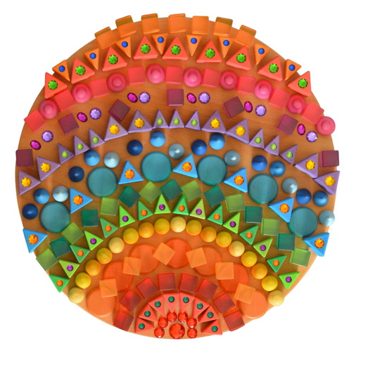 Triangles en bois colorés avec pierres brillantes 100 pièces