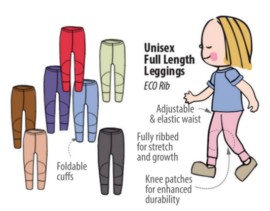 ManyMonths legging unisexe coton bio - coloris 2023