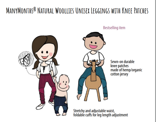 MANYMONTHS Leggings unisexe avec genouillères en laine - coloris 2023