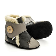 Bottines fourrées en cuir souple Liliputi Metal
