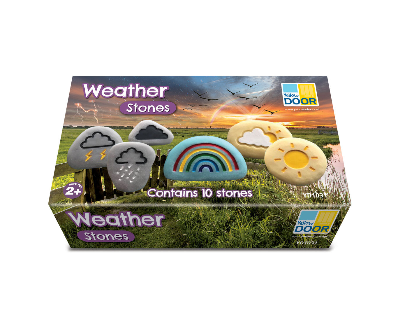 Météo Galets en pierre Yellow Door - Lot de 10
