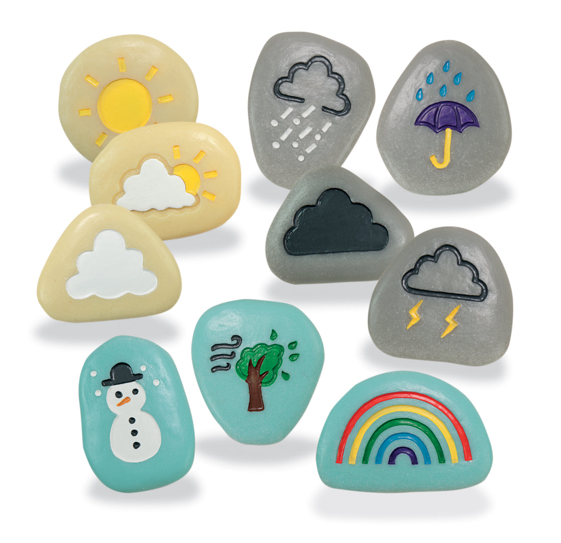 Météo Galets en pierre Yellow Door - Lot de 10