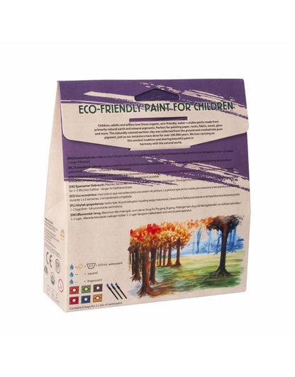 Natural Earth Paint Lot de peinture complet 6 couleurs + 3 pinceaux