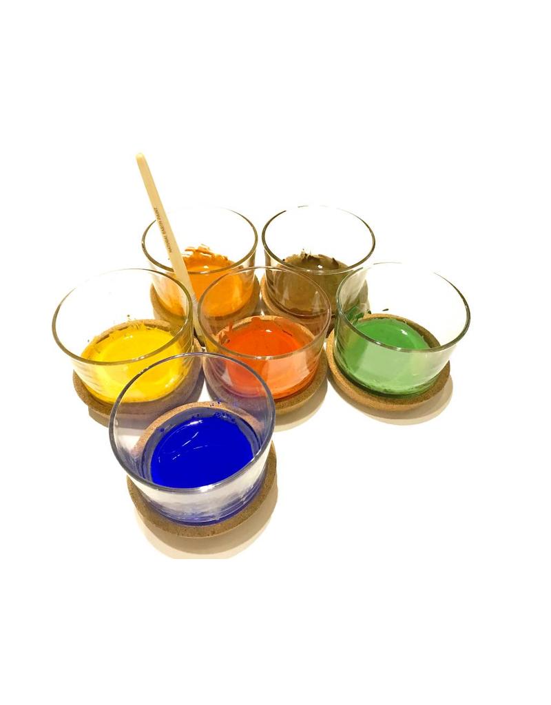 Natural Earth Paint Lot de peinture complet 6 couleurs + 3 pinceaux