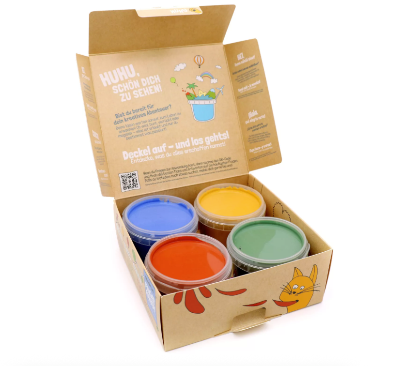Neogrün Peinture à doigts Aki - Lot de 4 pots