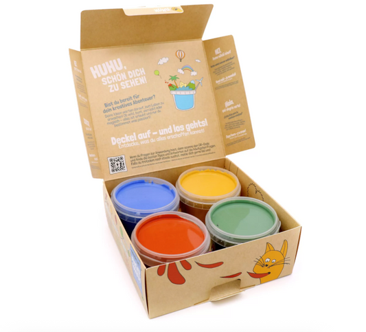 Neogrün Peinture à doigts Aki - Lot de 4 pots