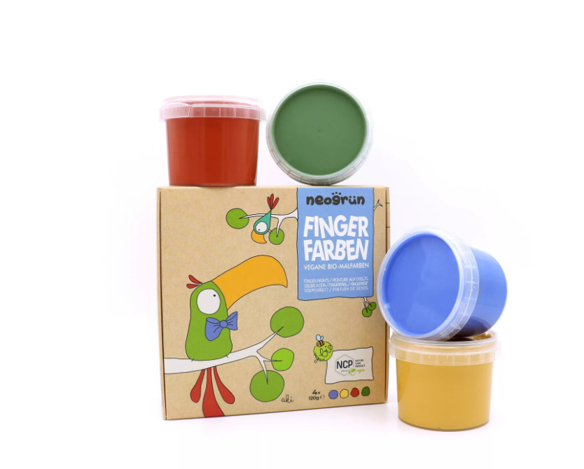 Neogrün Peinture à doigts Aki - Lot de 4 pots