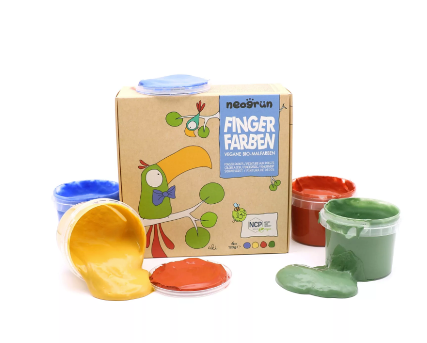 Neogrün Peinture à doigts Aki - Lot de 4 pots