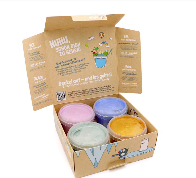 Neogrün Peinture aux doigts Mika - Vegan et avec Paillettes - Lot de 4